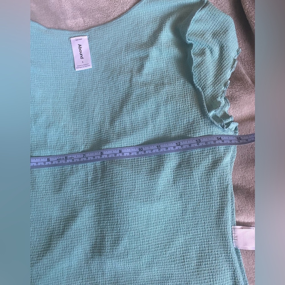 Abound Mint Ruched V-Neck Drawstring Crop Top - Picture 8 of 8